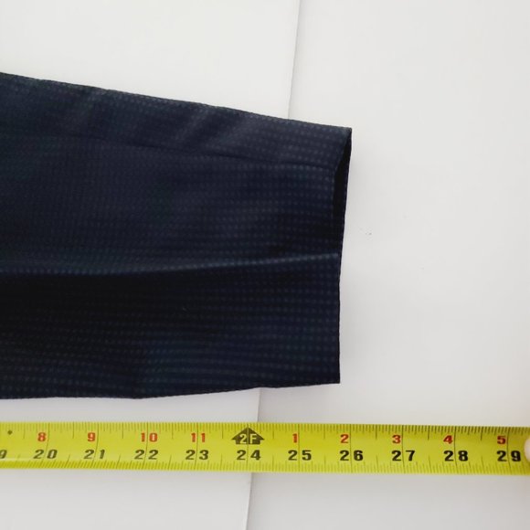 Banana Republic Pants Straight Drape High Rise Tapered Dotted Black Navy 8 - Picture 14 of 14